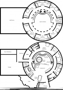 Floor plan of a proposed monolithic dome home